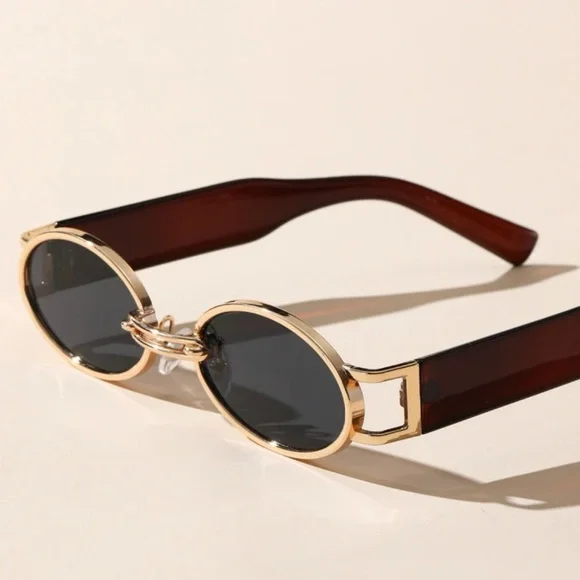 Oval gold frame Sunglasses - Picture 3 of 6